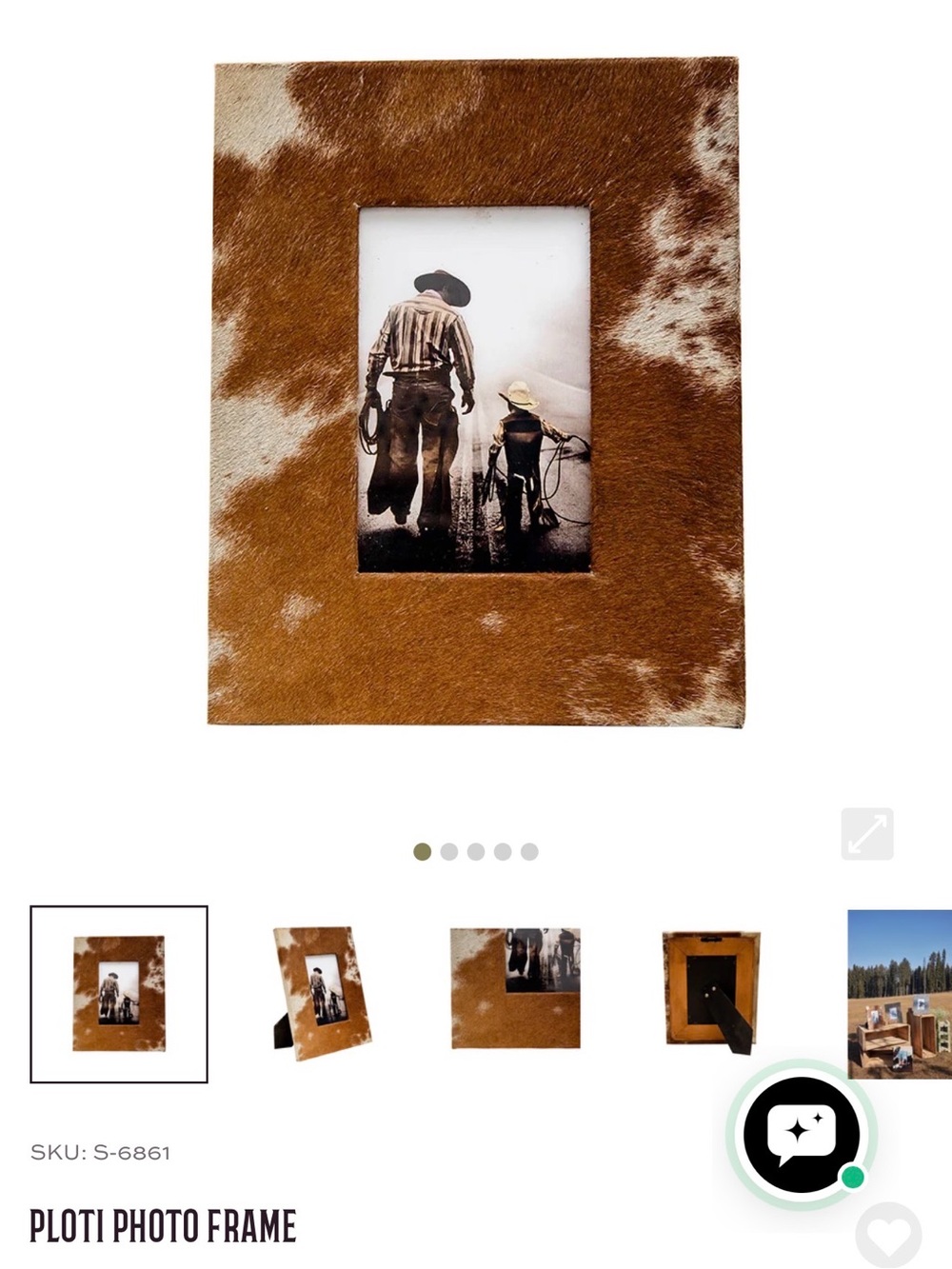 Myra Bag Brown and White Cowhide Photo Frame